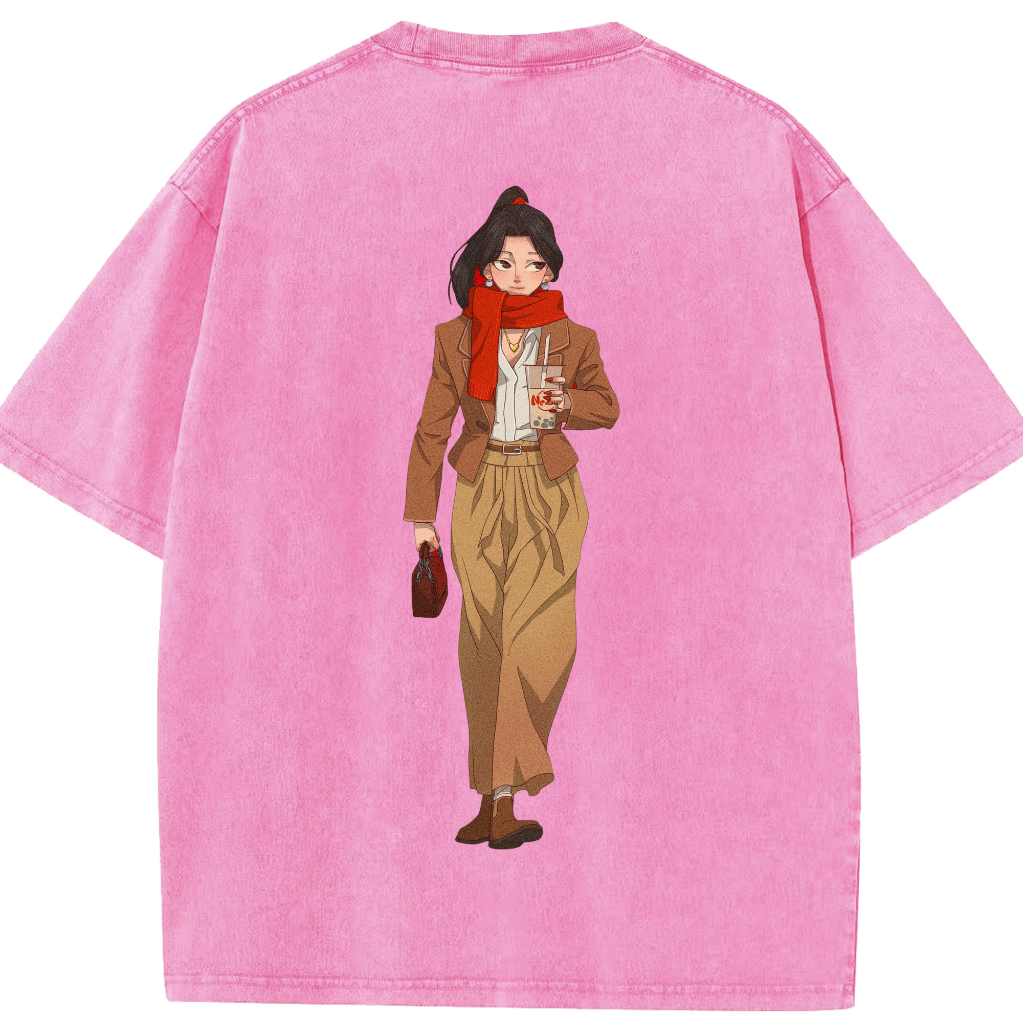 （画像用） Ne Zha 2 ナタ 魔童の大暴れ 綿100% ヴィンテージ風 半袖Tシャツ（背面プリント）